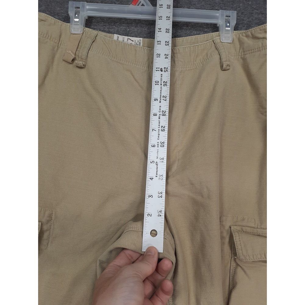Vintage Polo Jeans Co. Baggy Cargo Pants Mens (fits 36x29) beige skater Wide leg - Picture 9 of 15